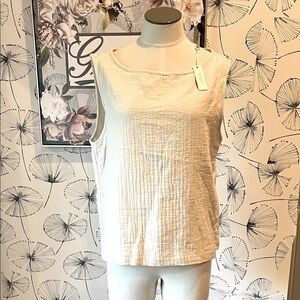 Max Studio M  nwt Women's Cream Sleeveless Top